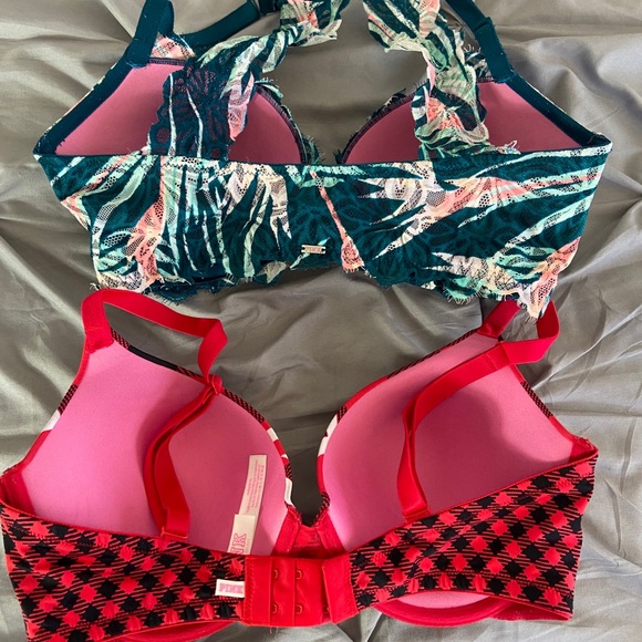 VS PINK PUSH UP LOGO LACE BRAS 34DD - Picture 3 of 4